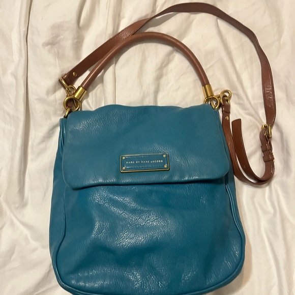Marc By Marc Jacobs Handbags - Marc by Marc Jacobs Leather Teal and Brown Women's Bag